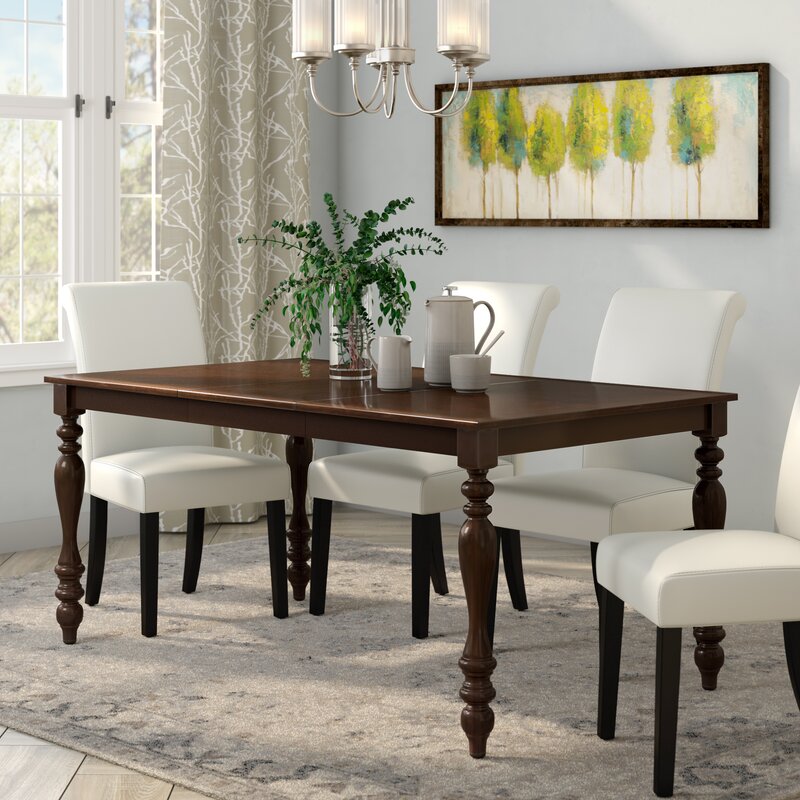 Charlton Home Ternate Rubberwood Solid Wood Dining Table & Reviews ...